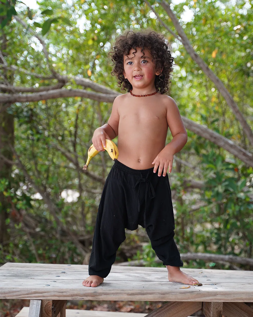 Kids Black Harem Pants