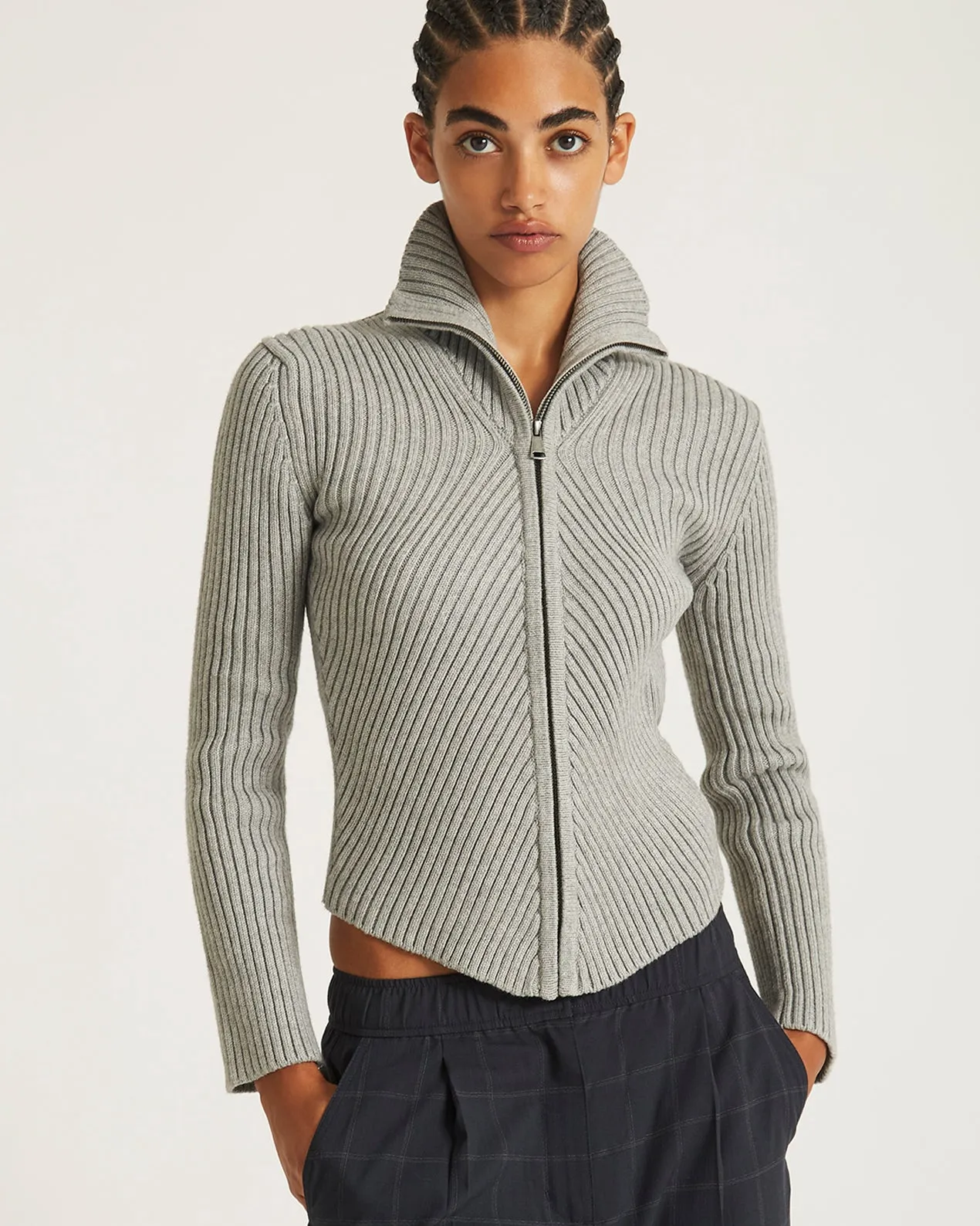 Leah Cashmere Zip Sweater