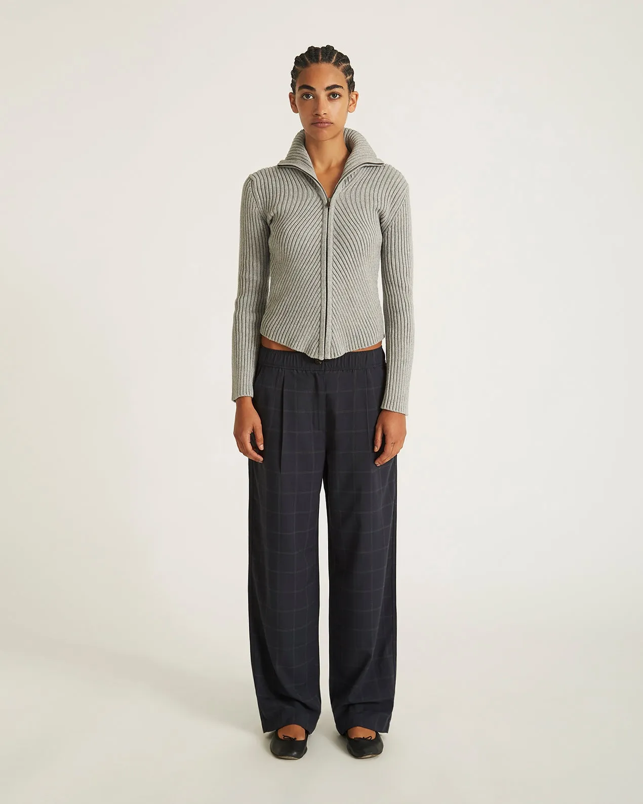 Leah Cashmere Zip Sweater