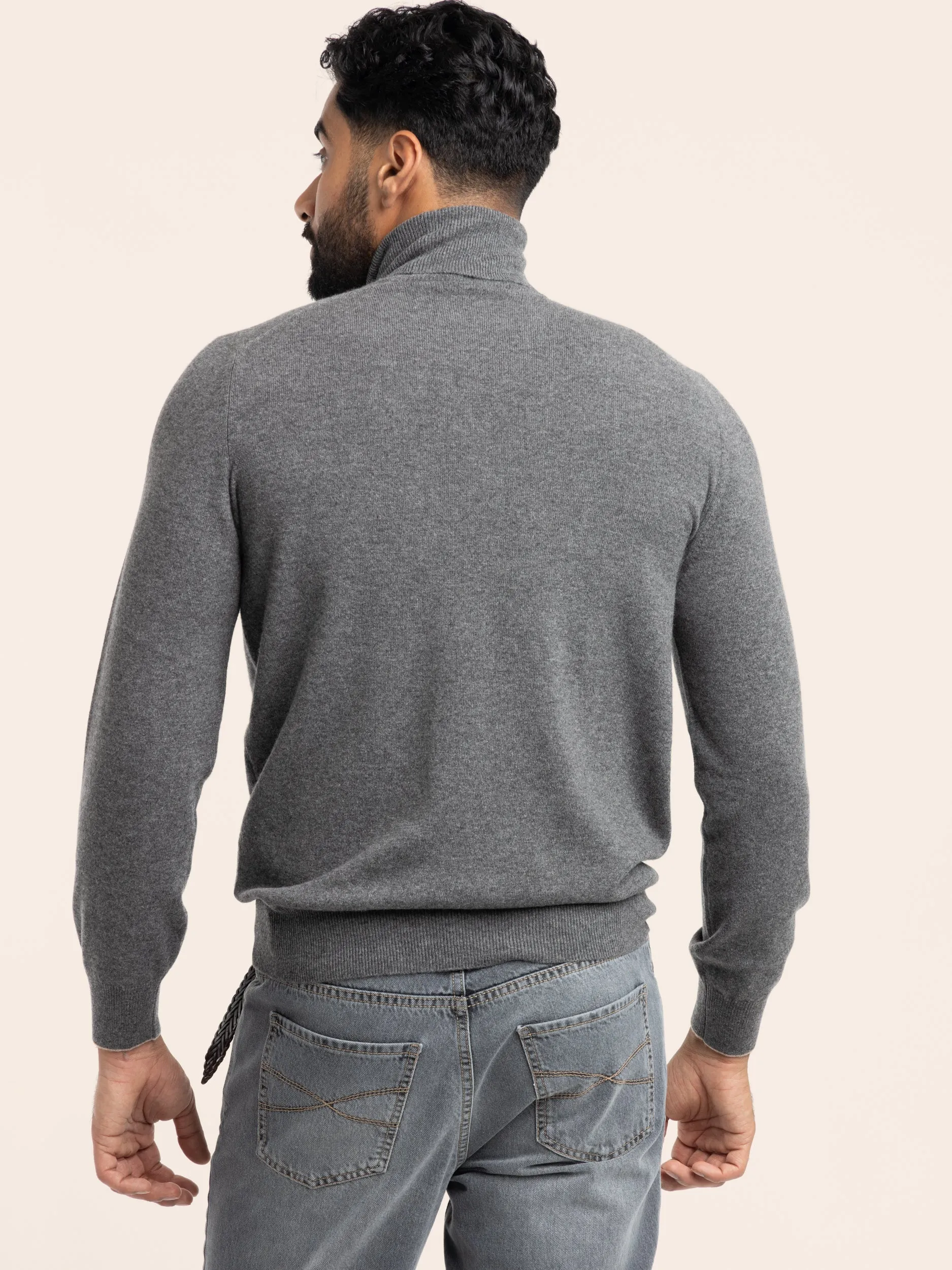 Light Grey Cashmere Rollneck Sweater