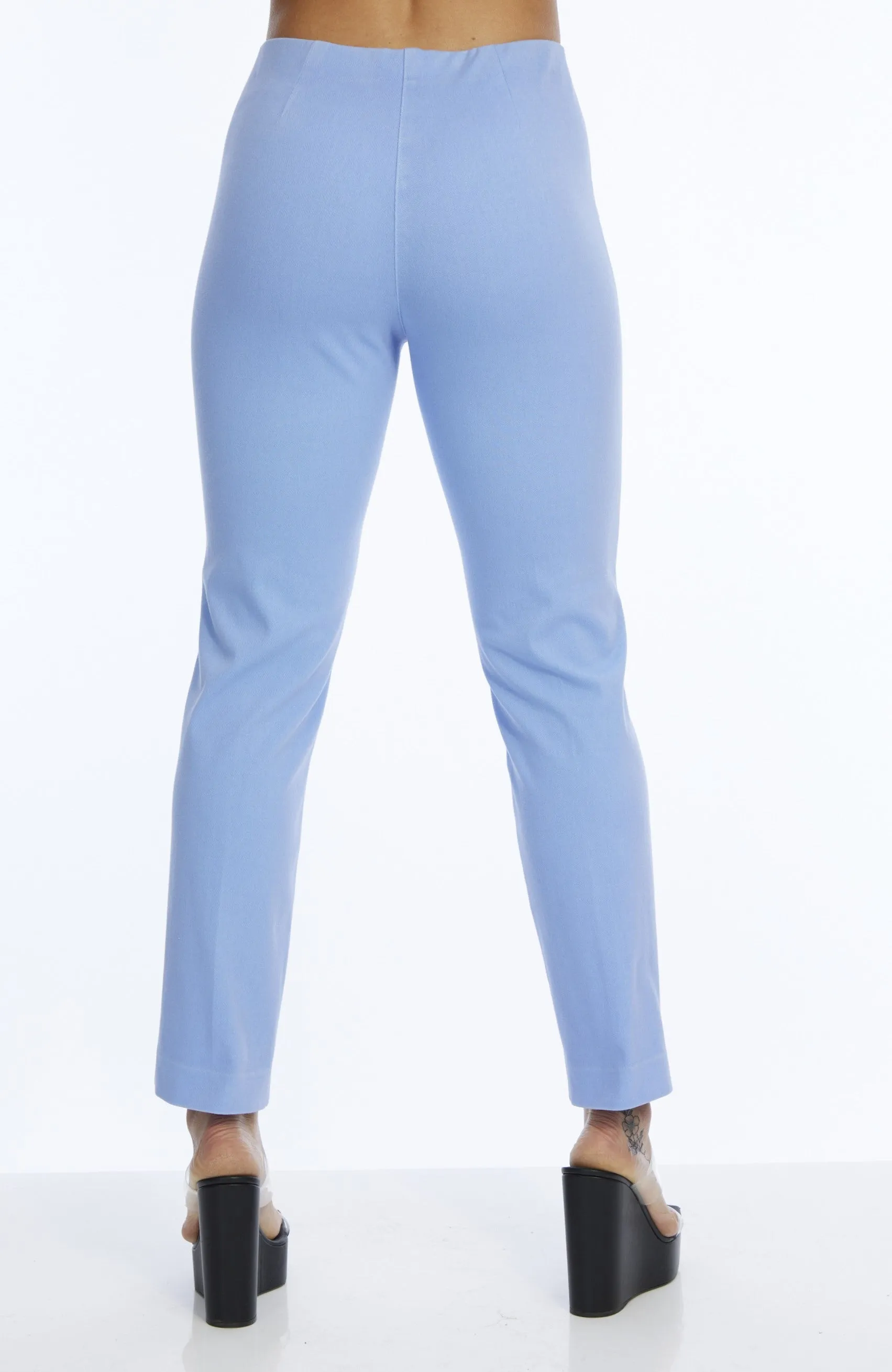 LIOR Women's Periwinkle Ankle Pant In Twill Cotton Denim-"Sasha"