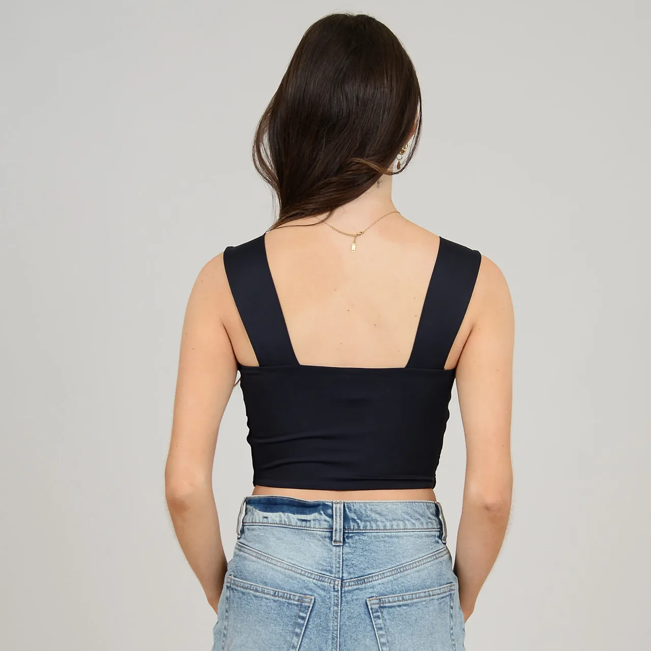 Lola's Room Square Neck Cropped Tank Top