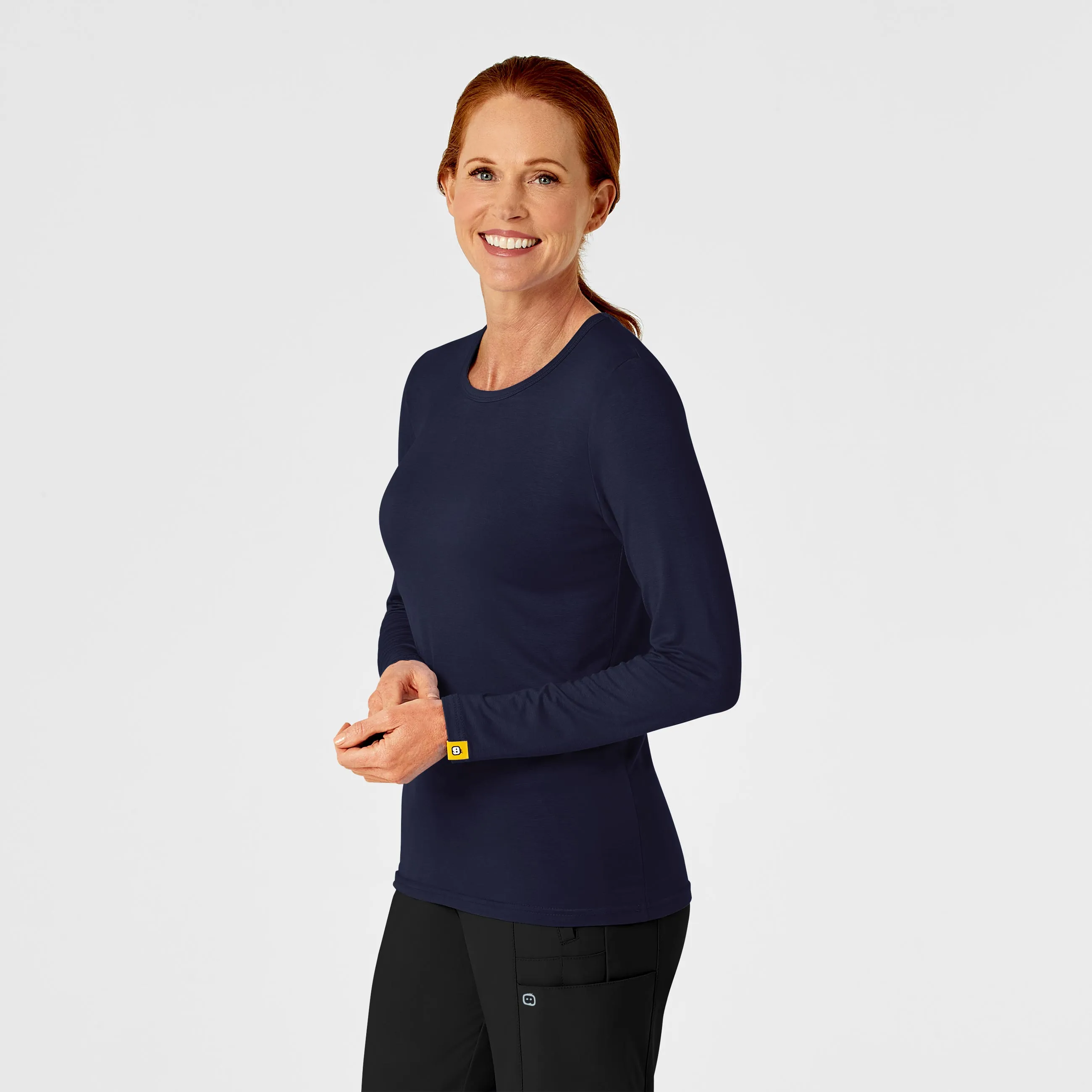 Long Sleeve Silky Tee - Navy