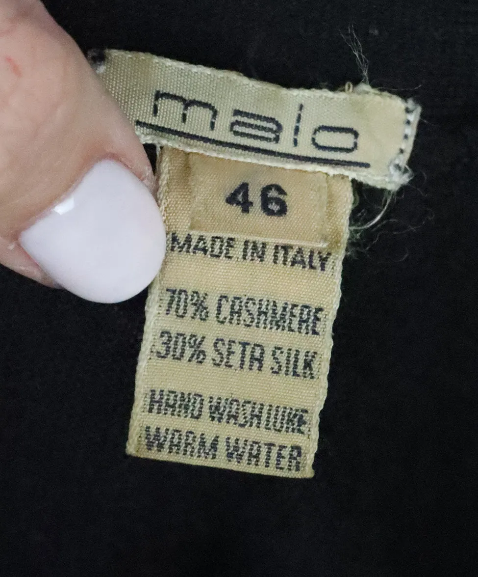 Malo Black Cashmere Sweater Set sz 12