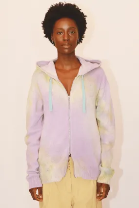 Marshall Hand-Painted Zip Hoodie in Organic Cotton & Recycled Cashmere