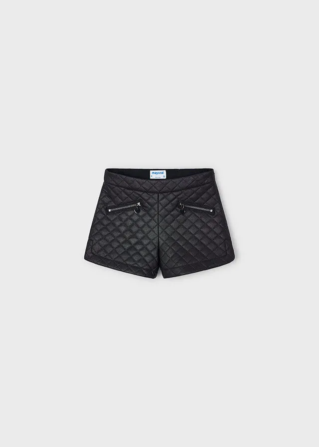 Mayoral 4218 074 - Black Quilted Shorts