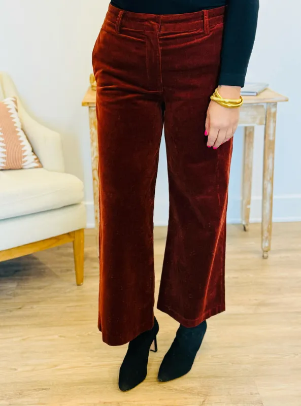 Meg Wide Leg Trousers- Brick