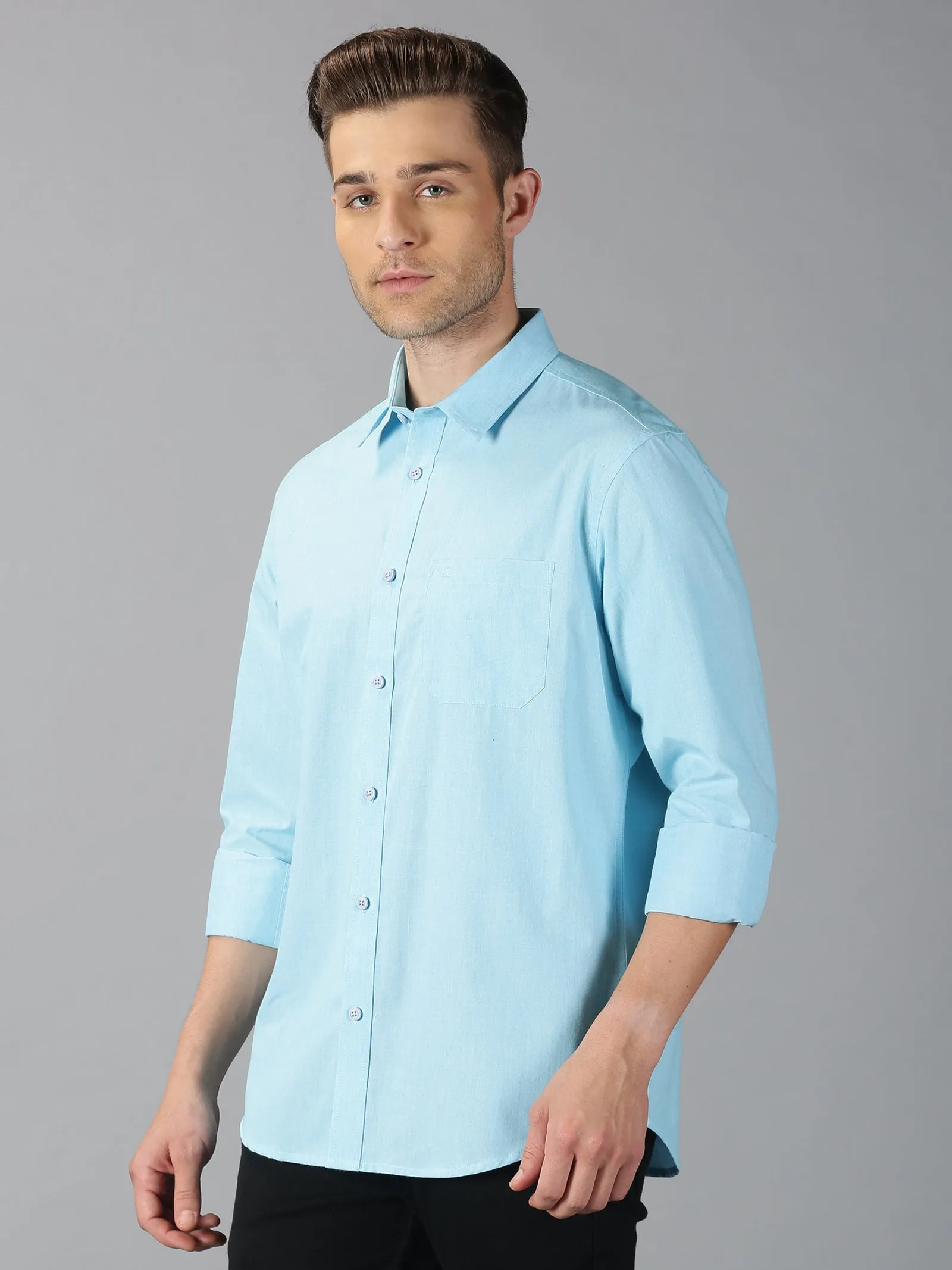 MEN'S AQUA SOLID SLIM FIT SHIRT