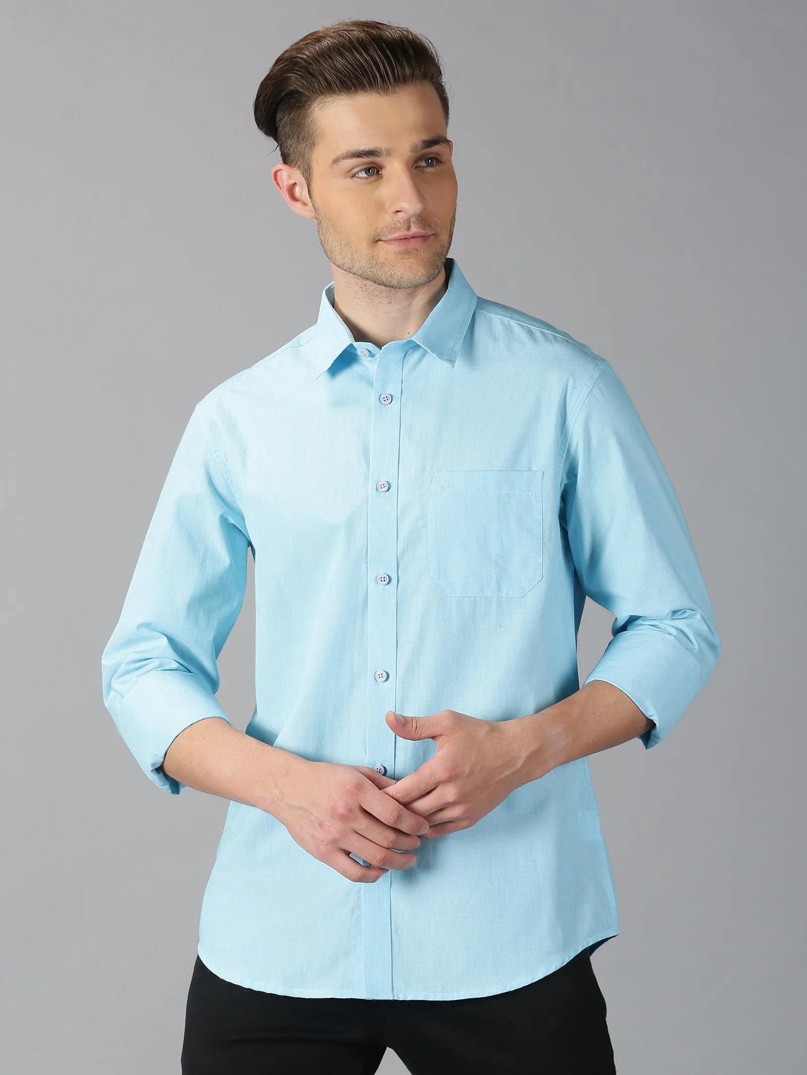 MEN'S AQUA SOLID SLIM FIT SHIRT