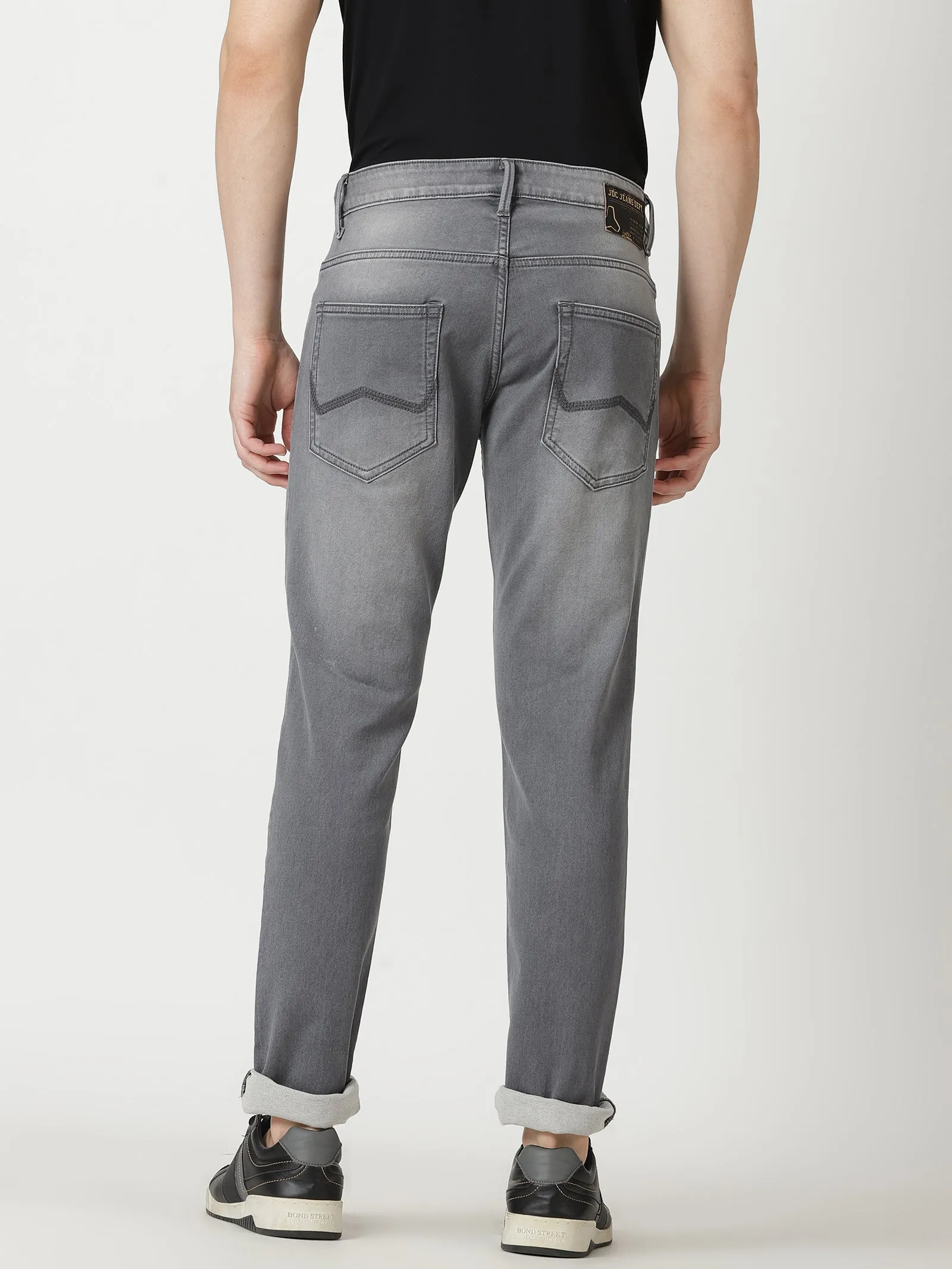 MEN'S  GREY SOLID JASON FIT JEANS