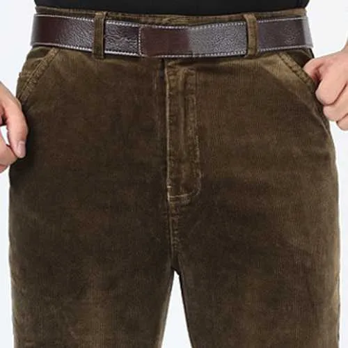 Men's Middle-aged Straight Corduroy Casual Pants