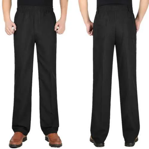 Mens straight-leg Loose Full-Length Casual Pants