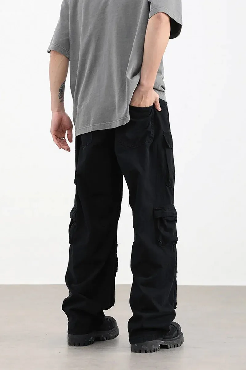 Multi Purpose Pocket Oversized Straight Trousers