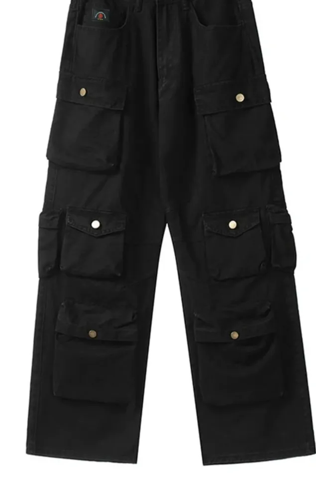 Multi Purpose Pocket Oversized Straight Trousers