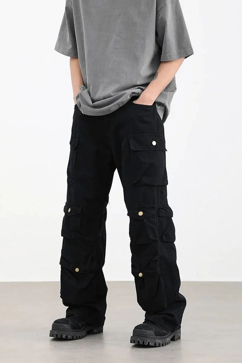 Multi Purpose Pocket Oversized Straight Trousers