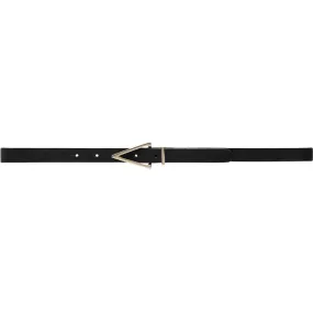 Narrow leather belt with beauiful details / 16080 - Black (Nero)