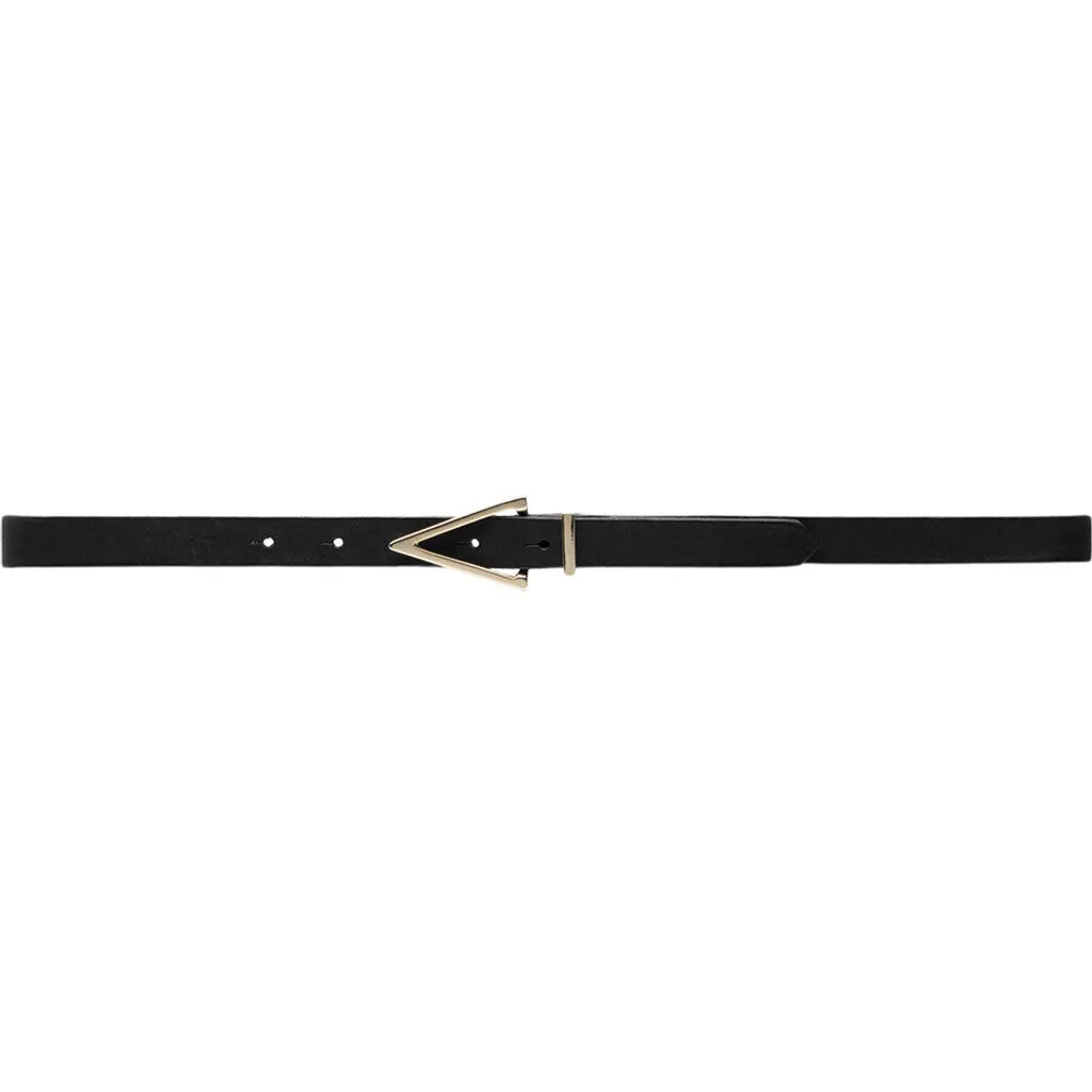 Narrow leather belt with beauiful details / 16080 - Black (Nero)