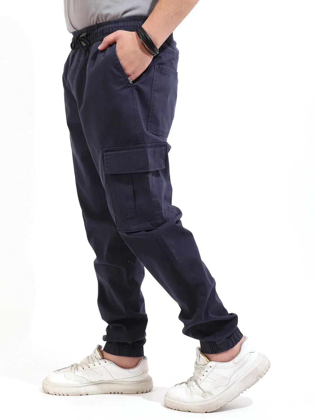 Navy Coated Cotton Cargo