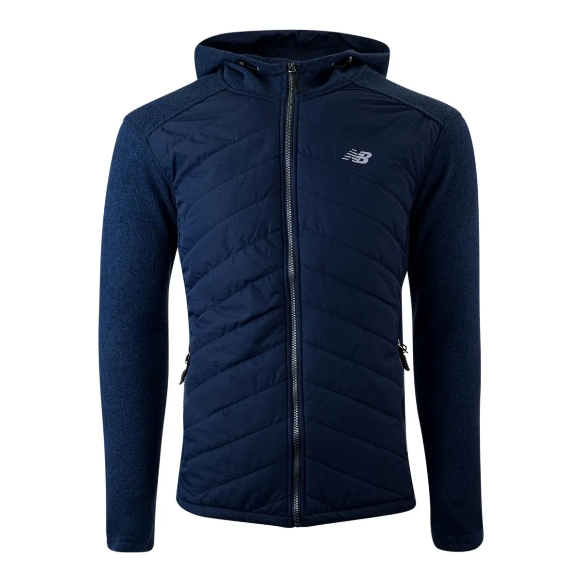 New Balance Men's Quilted Full-Zip Fleece Hooded Jacket