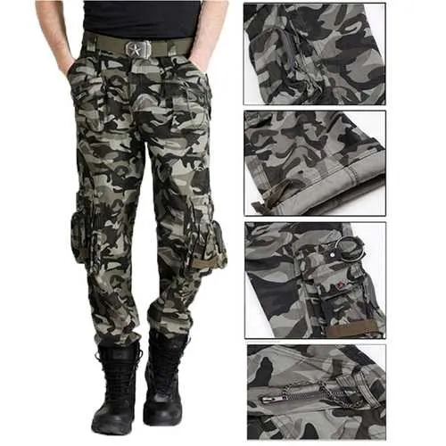 Outdoor Camouflage Multi Pockets Casual Pants Men's Military Tactical  Trousers Overalls