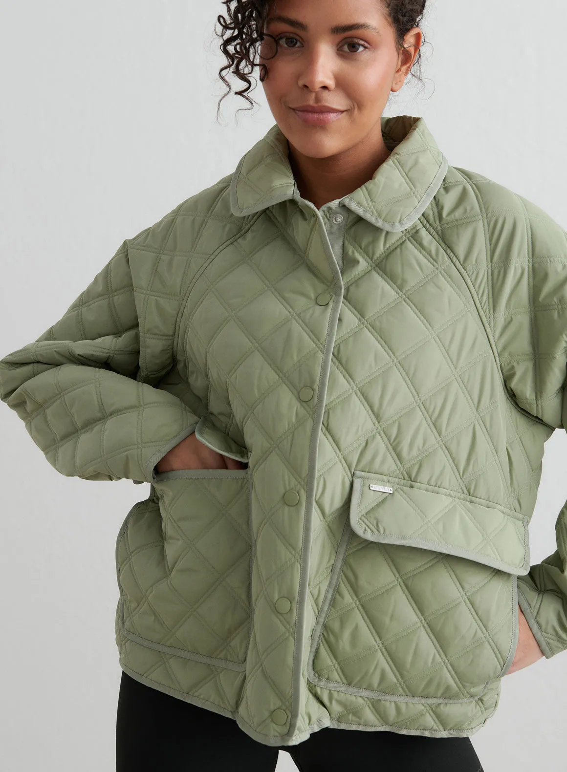 Pale Khaki Quilted Femme Jacket