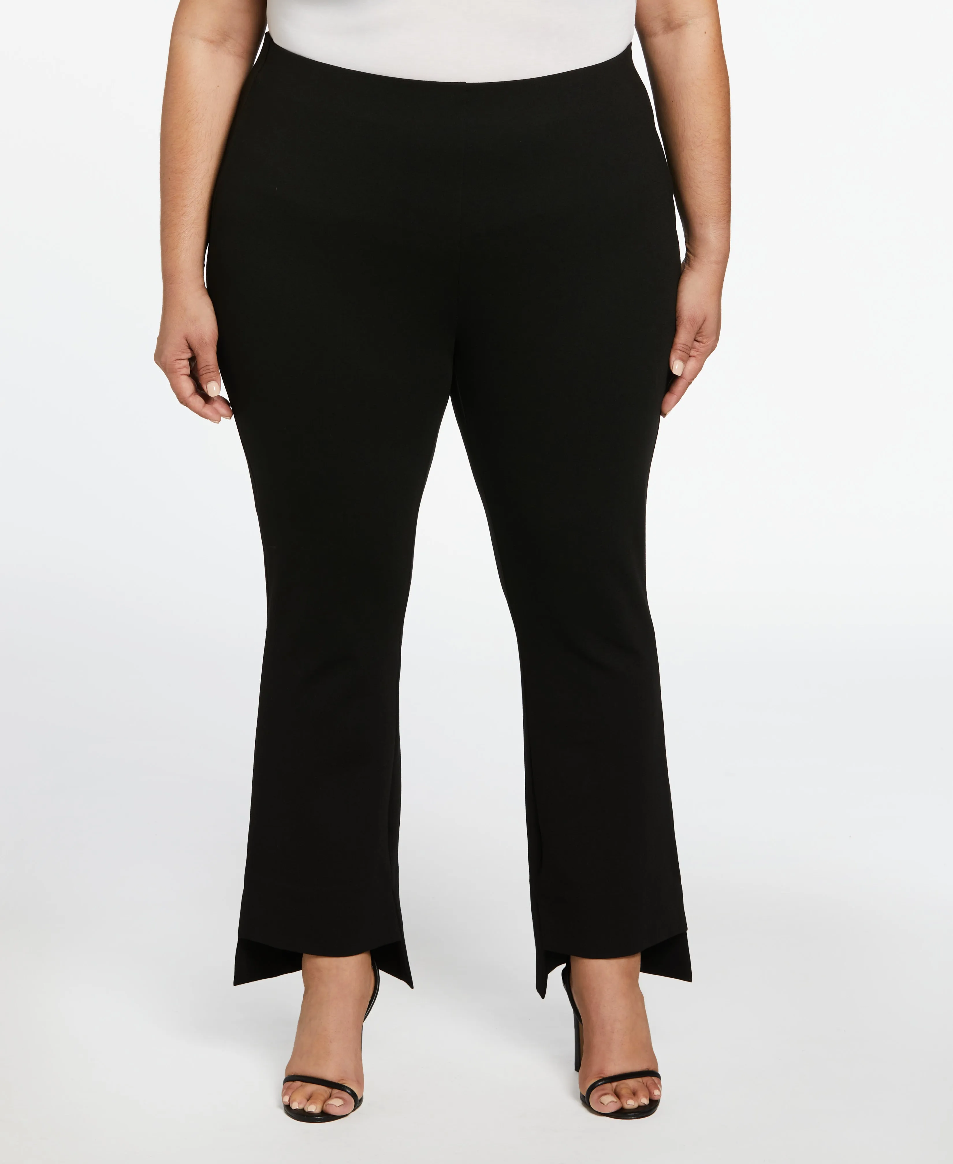 Plus Size Step Hem Ponte Knit Pull-On Pant