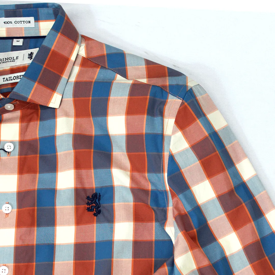 Pringle Rust Check LS Tailored Shirt