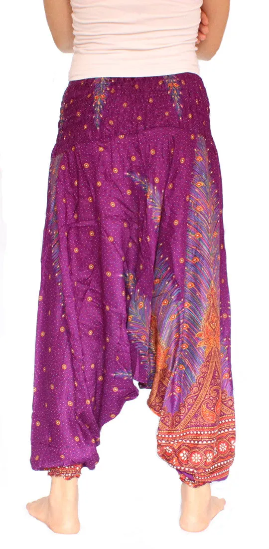 Purple Peacock Aladdin Pants