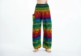 Rainbow Elephant Unisex Elephant Pants in Green