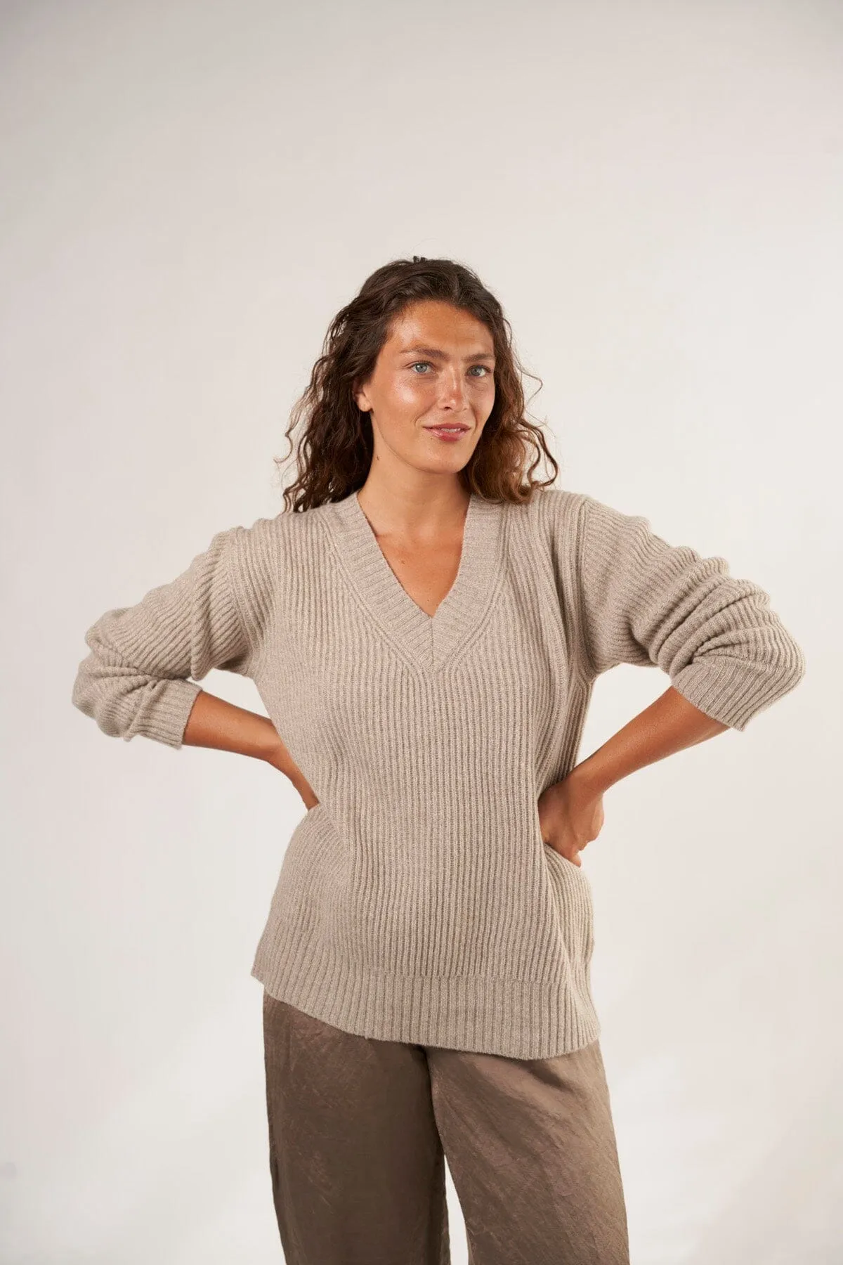 Rib V-Neck Sweater