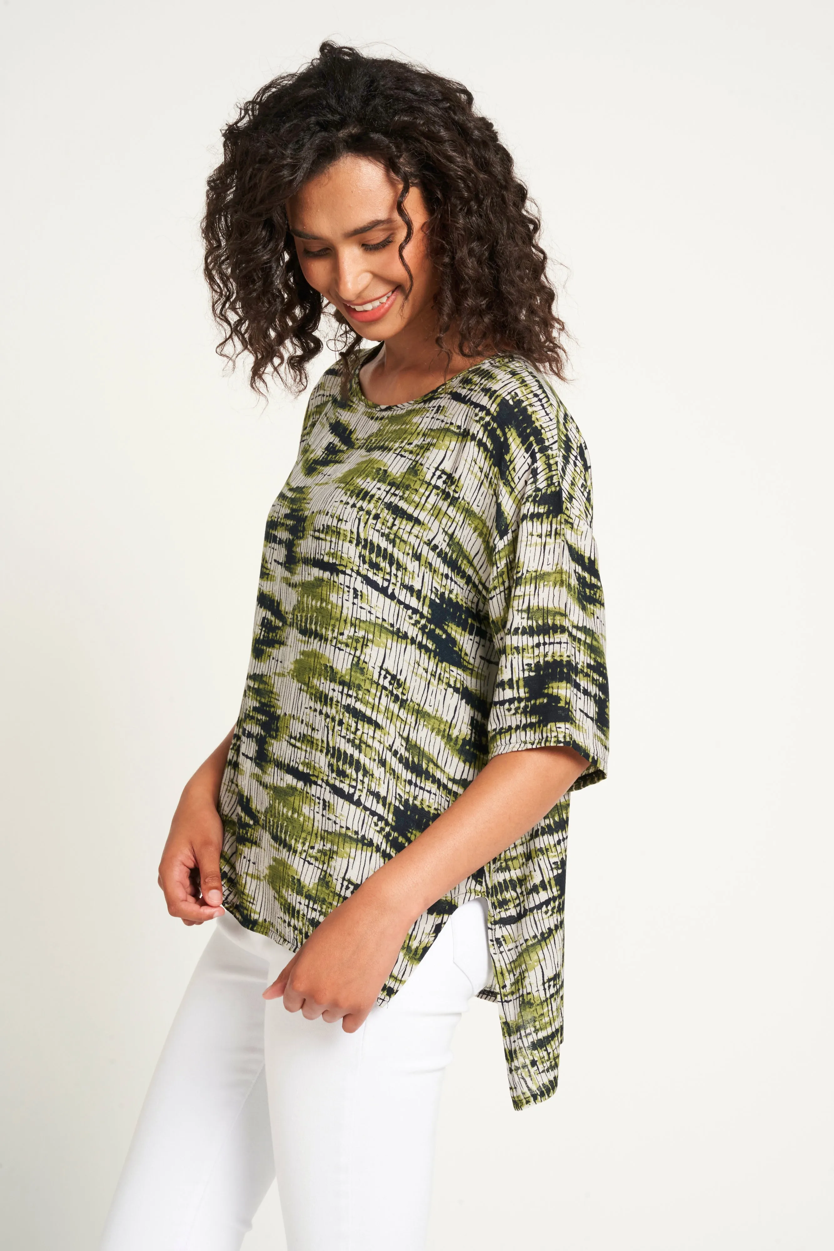 Saloos Multi Tone Print 3/4 Sleeve Top