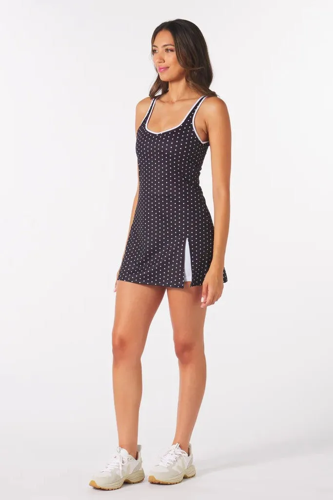 Sculpt Dress - Black Polka Dots