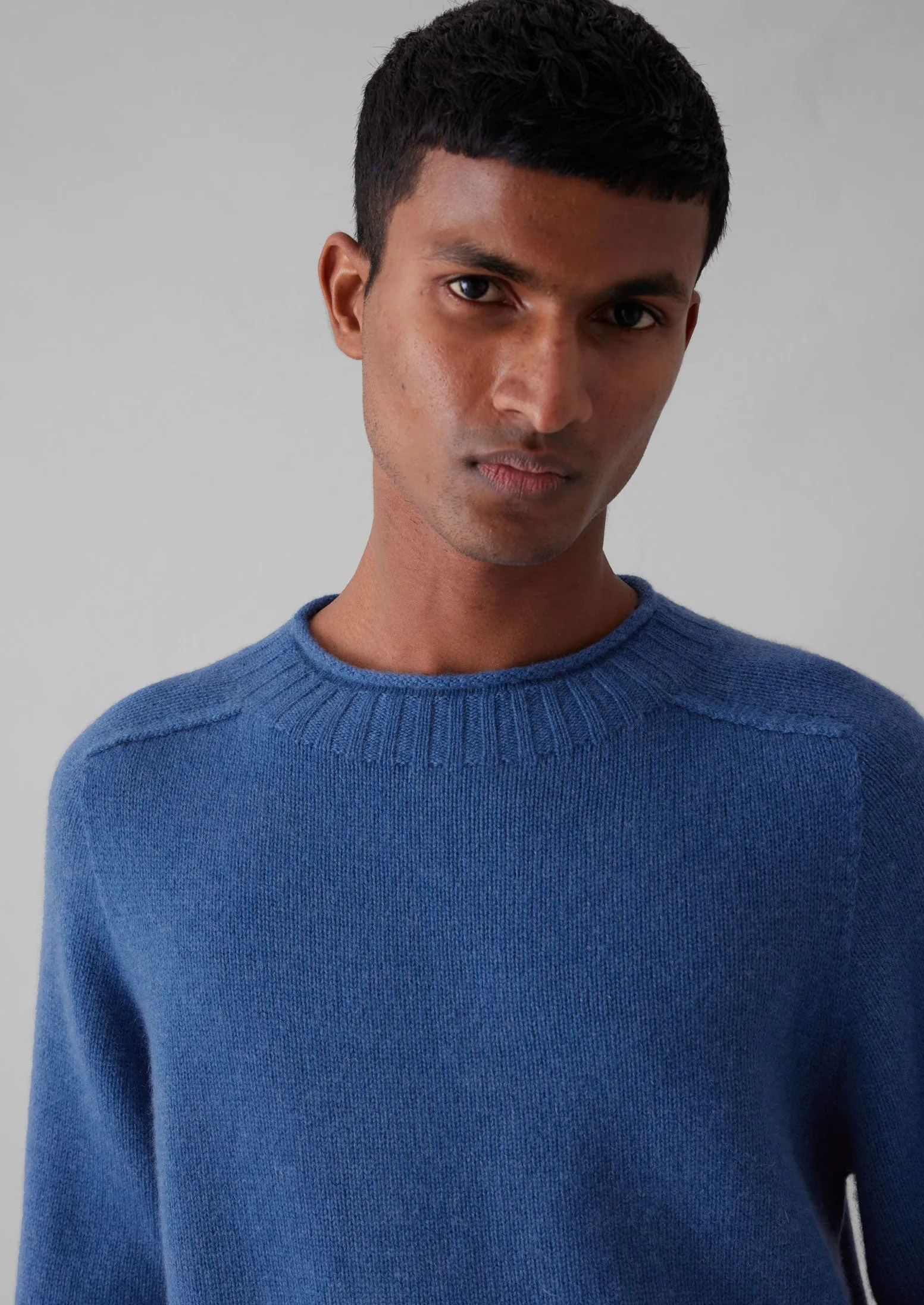 Seamless Wool Cashmere Sweater | Slate Blue