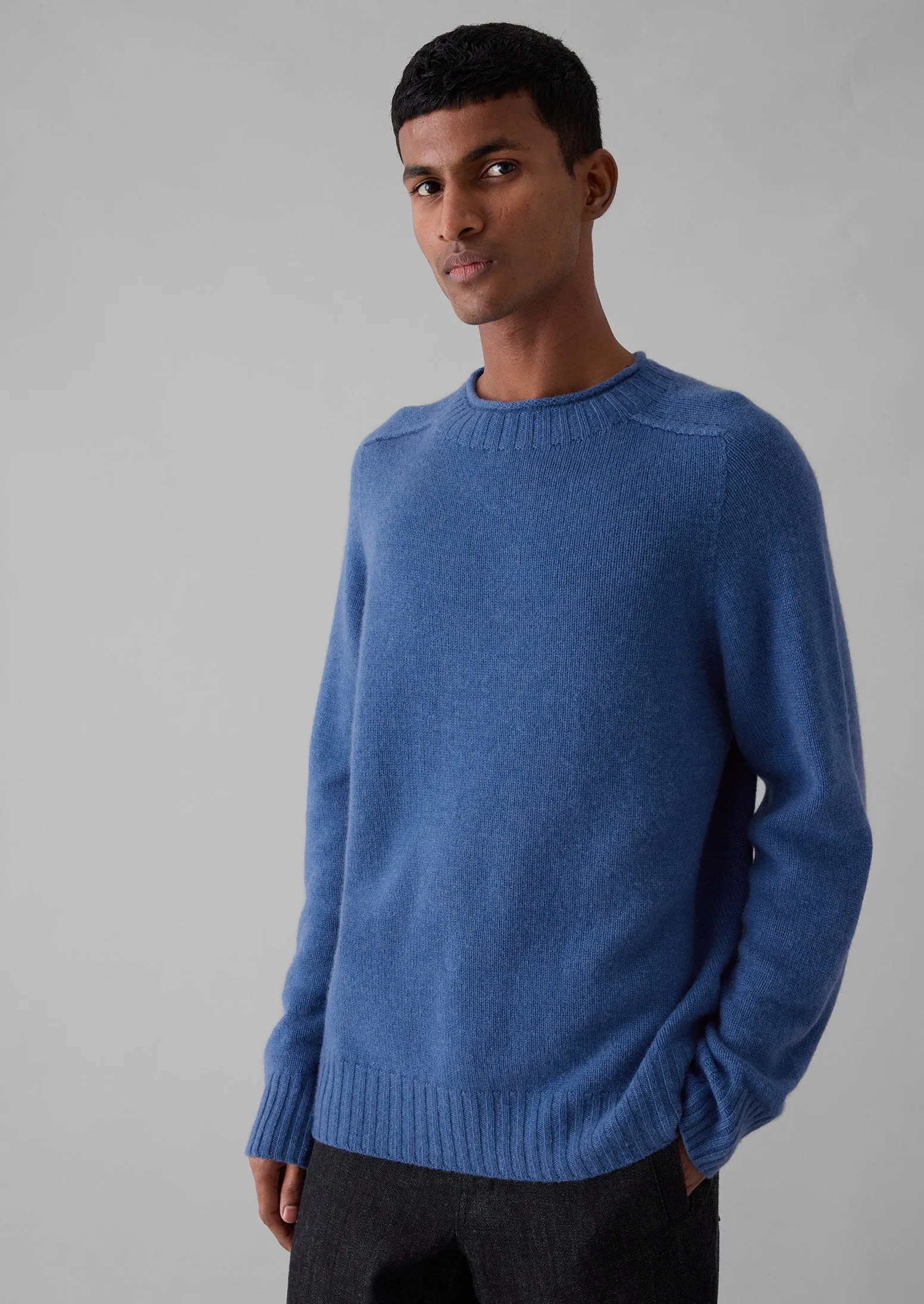 Seamless Wool Cashmere Sweater | Slate Blue