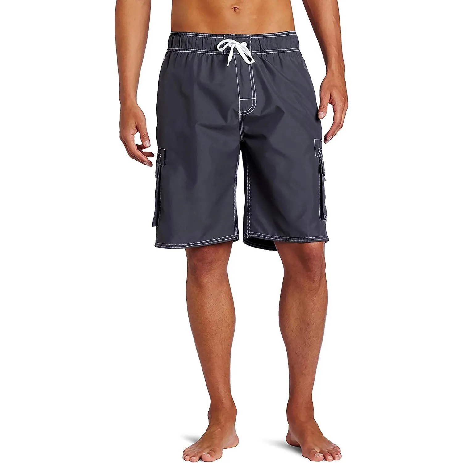 Side Pocketed Drawstring Swim Shorts