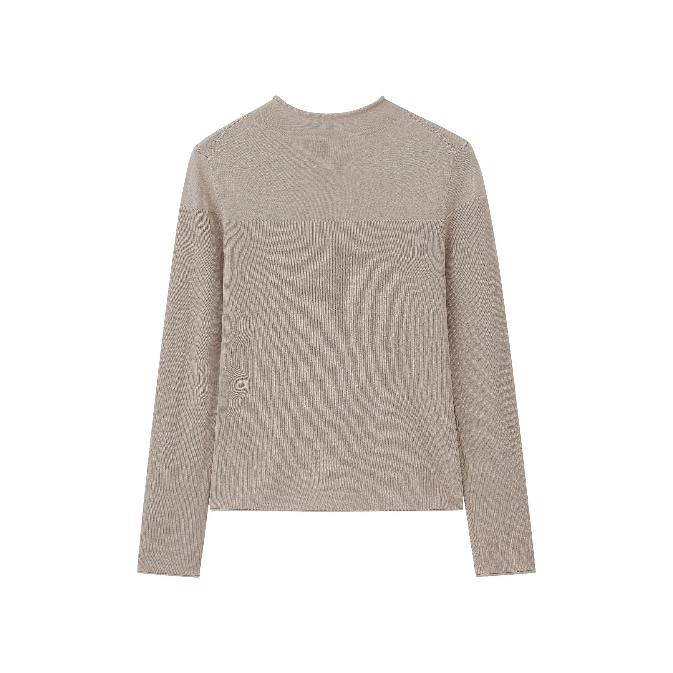 Silky Wool Mock Neck Sweater