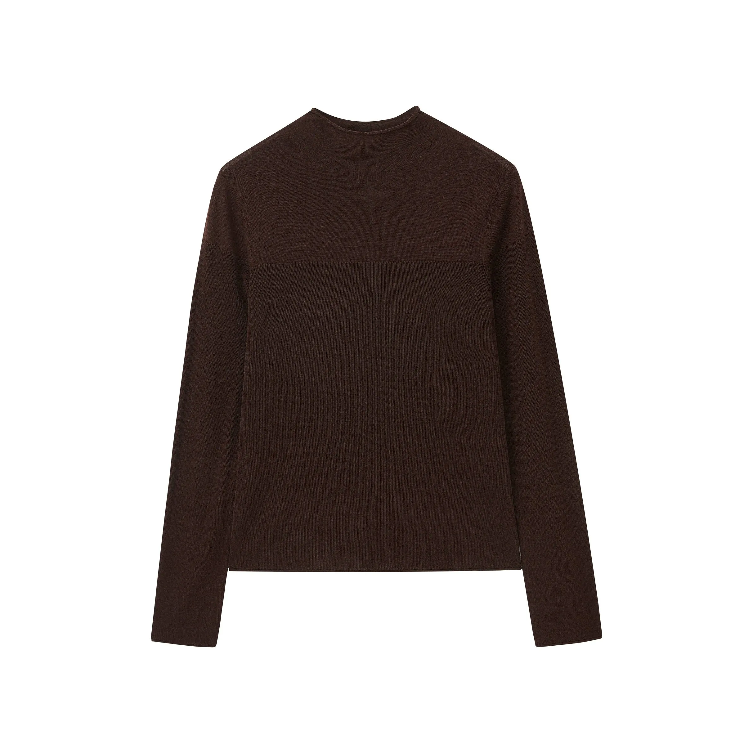 Silky Wool Mock Neck Sweater