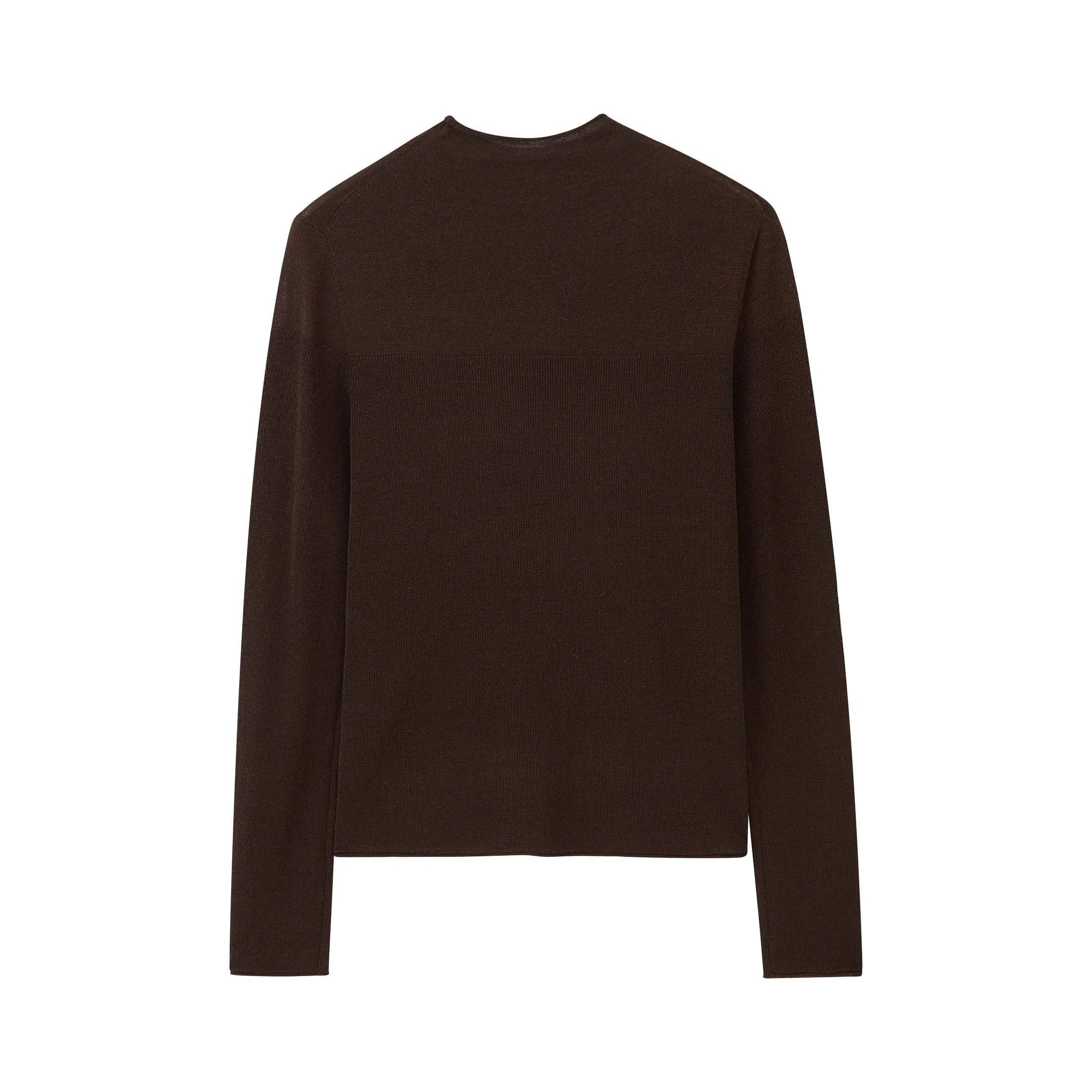 Silky Wool Mock Neck Sweater