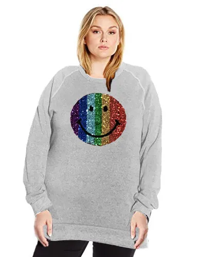 Smiley face sequins  organic unisex sweatshirt