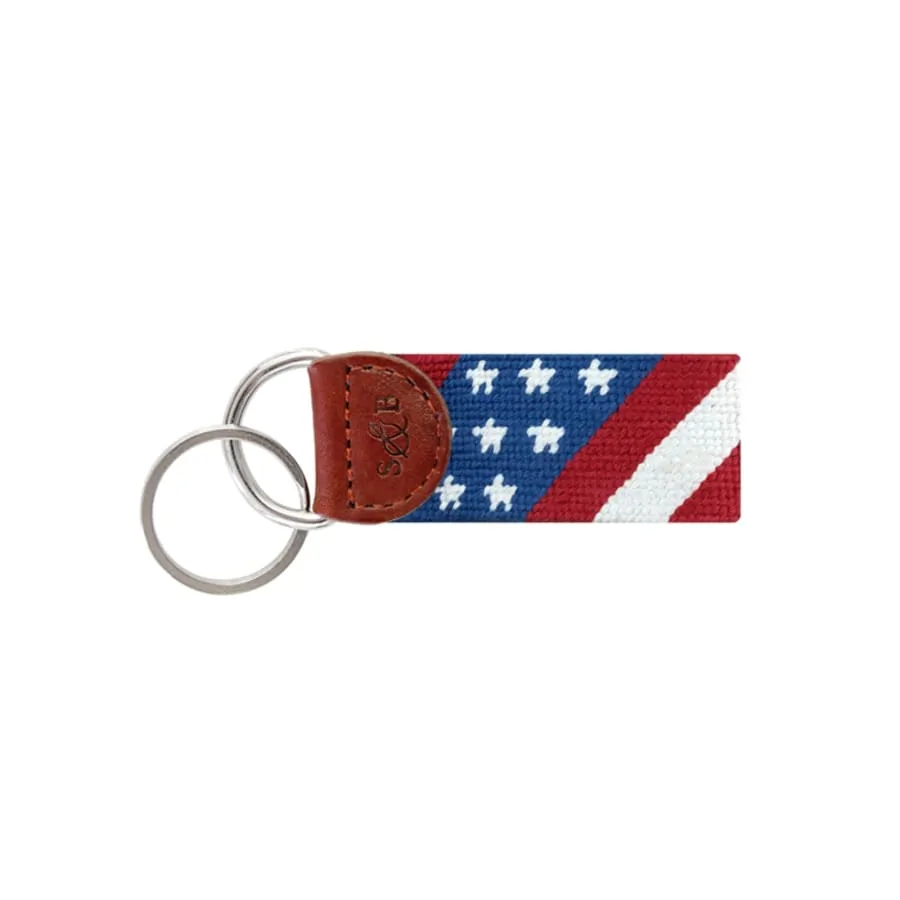 STAR SPANGLED BANNER NEEDLEPOINT KEY FOB