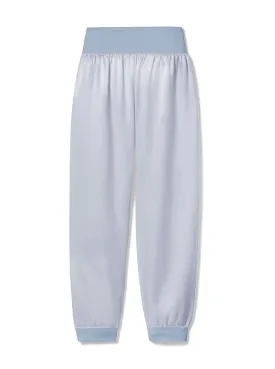 Sunny Satin Joggers - Morning Blue