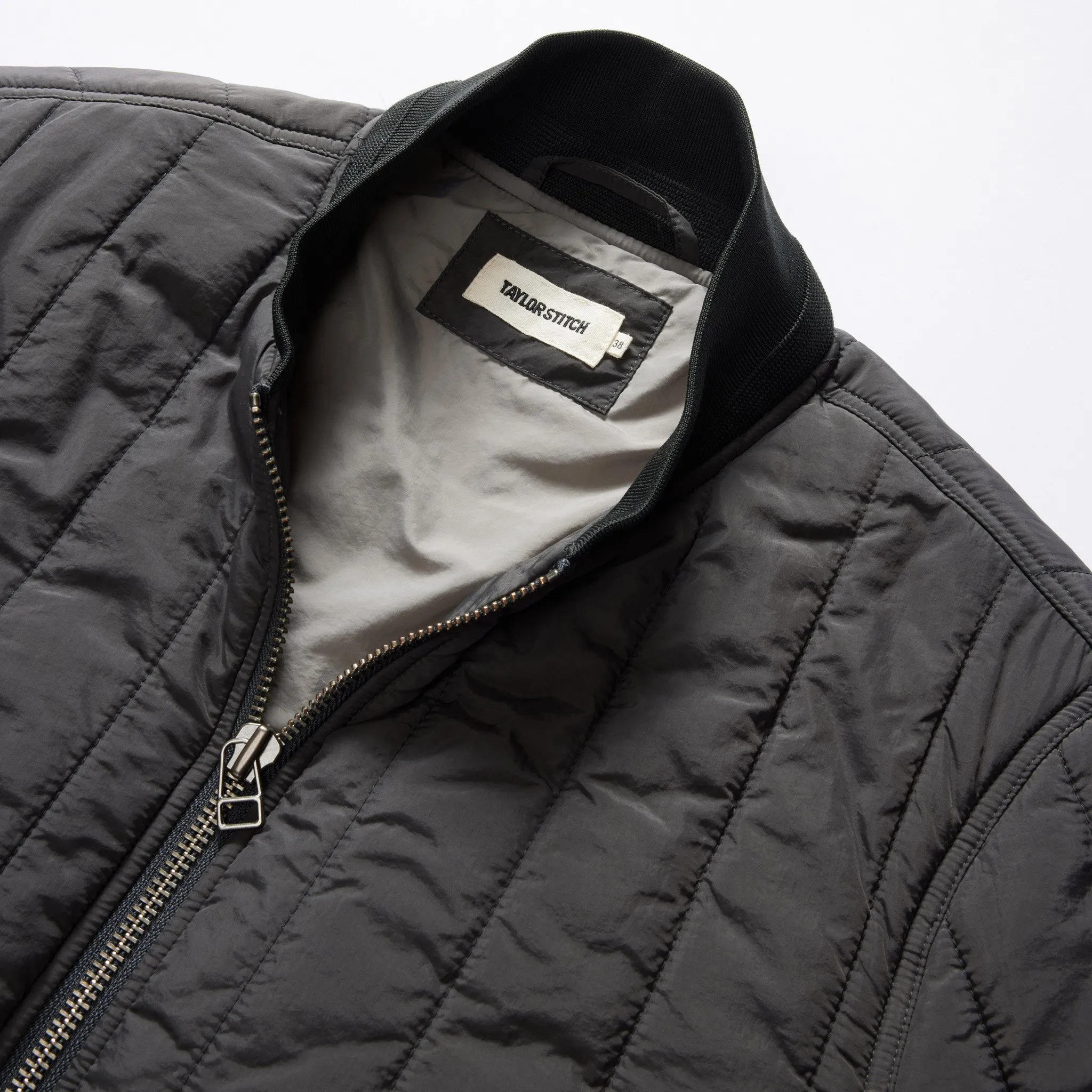 The Able Jacket in Faded Black Quilted Nylon