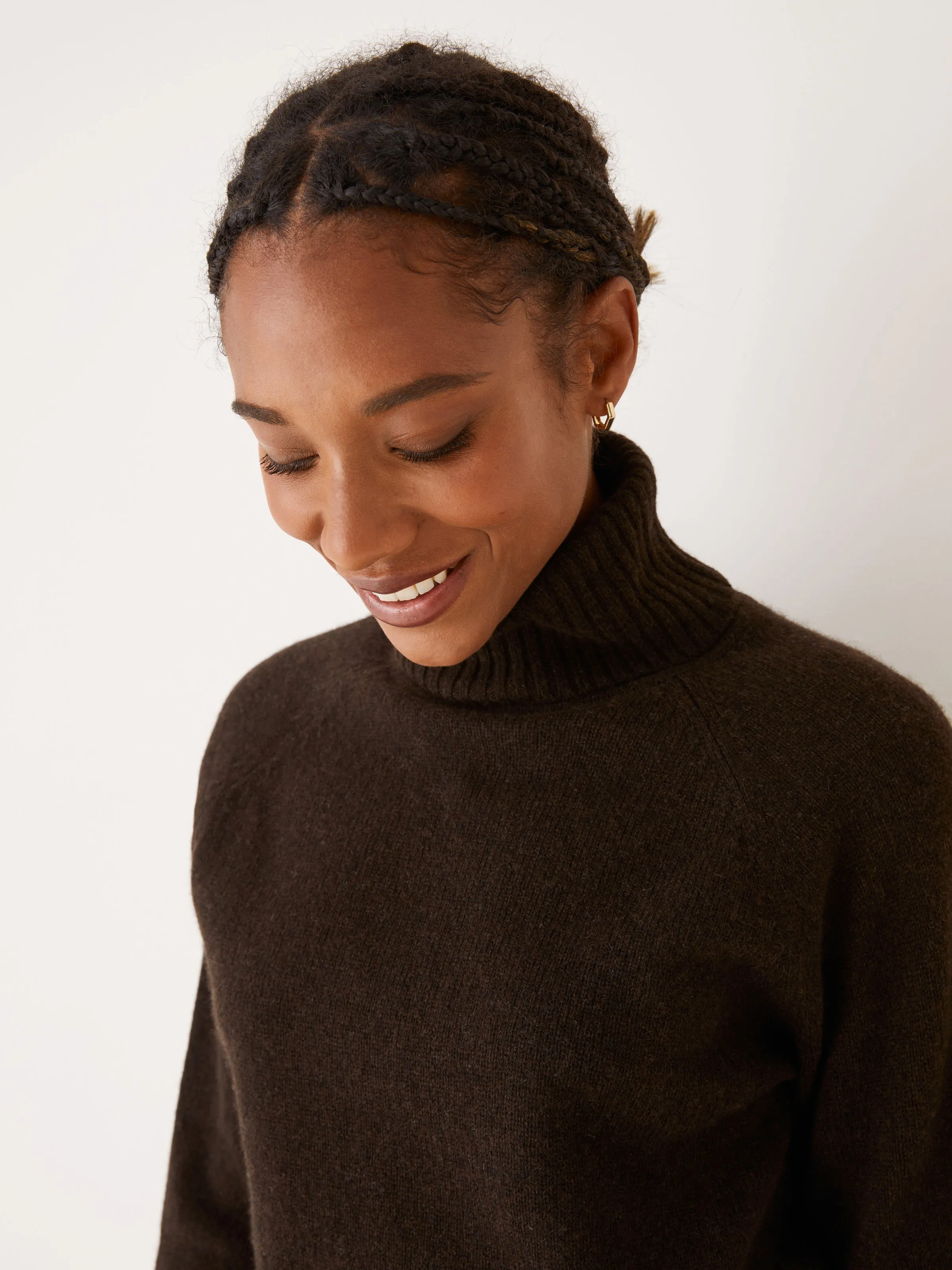 The Yak Wool Turtleneck in Dark Brown