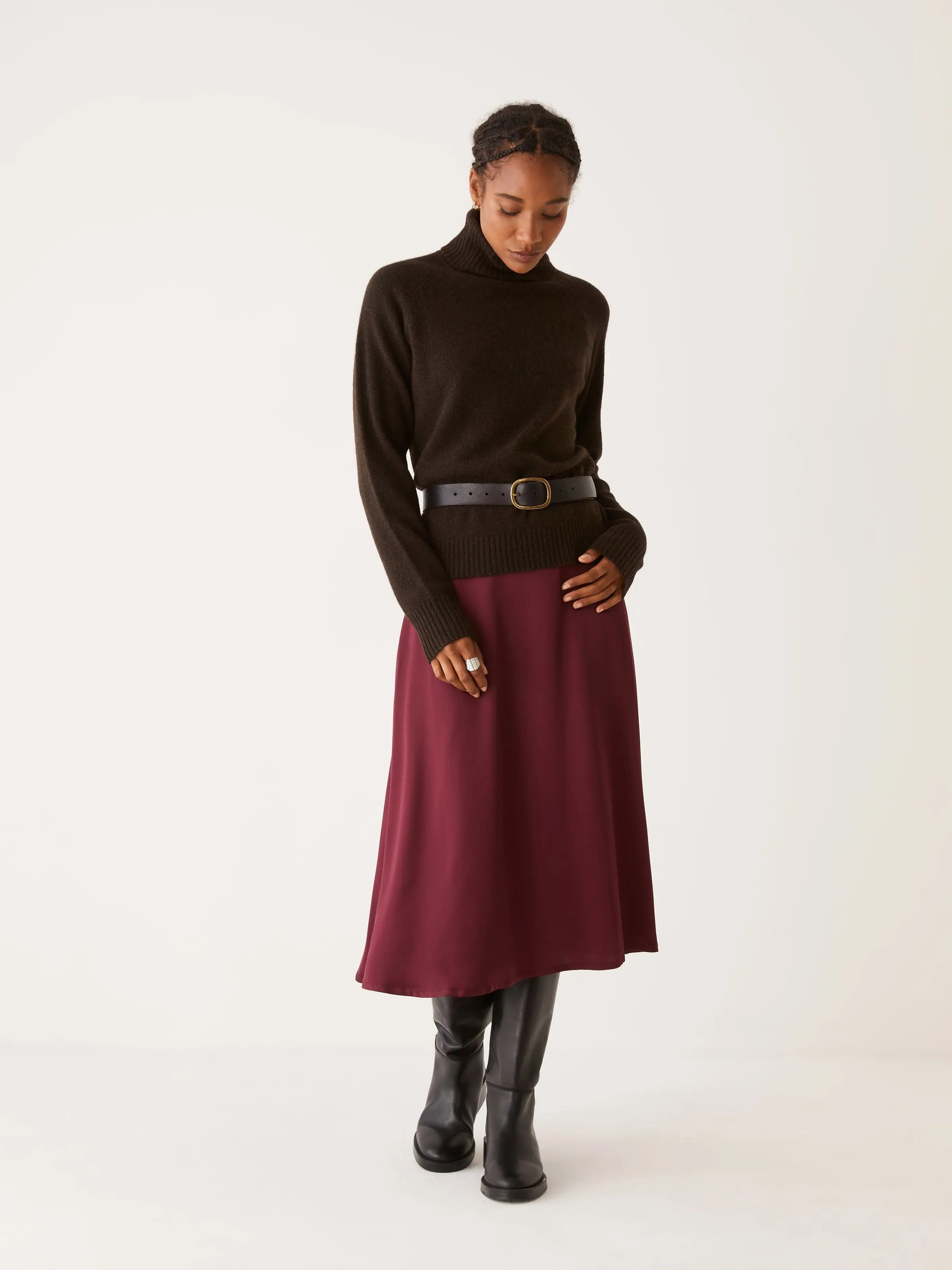 The Yak Wool Turtleneck in Dark Brown