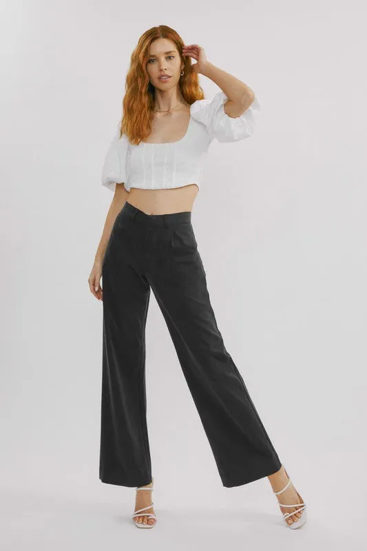 Tinley Mid Rise Wide Leg Pant - KanCan