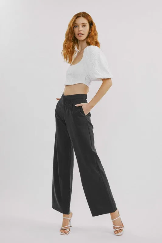 Tinley Mid Rise Wide Leg Pant - KanCan