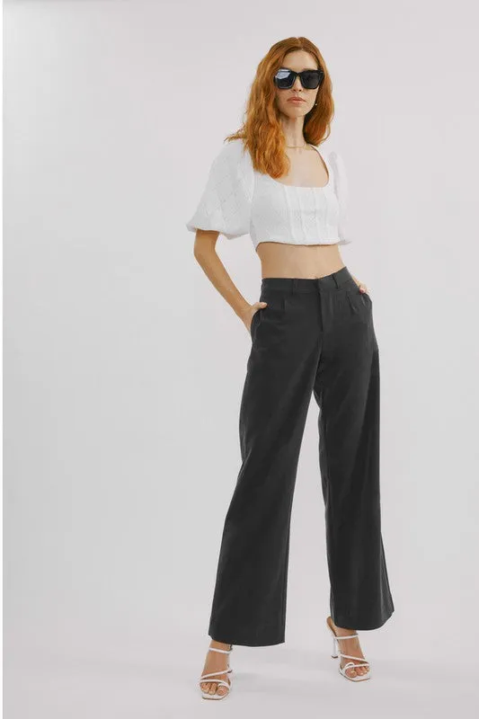 Tinley Mid Rise Wide Leg Pant - KanCan