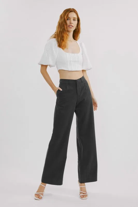 Tinley Mid Rise Wide Leg Pant - KanCan