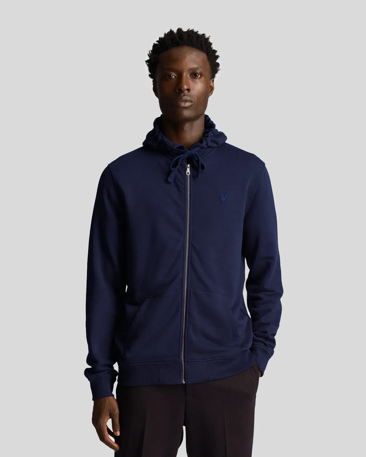 Tonal Eagle Zip Through Hoodie