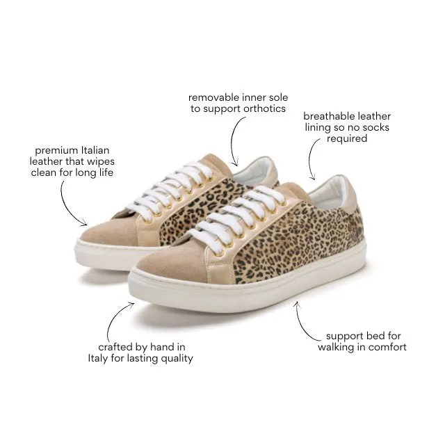 Vernazza - Leopard and Golden Glitter Sneaker